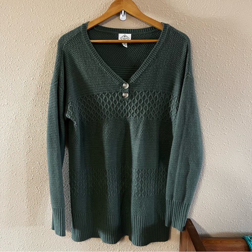St. John's Bay Deep Green V-Neck Sweater